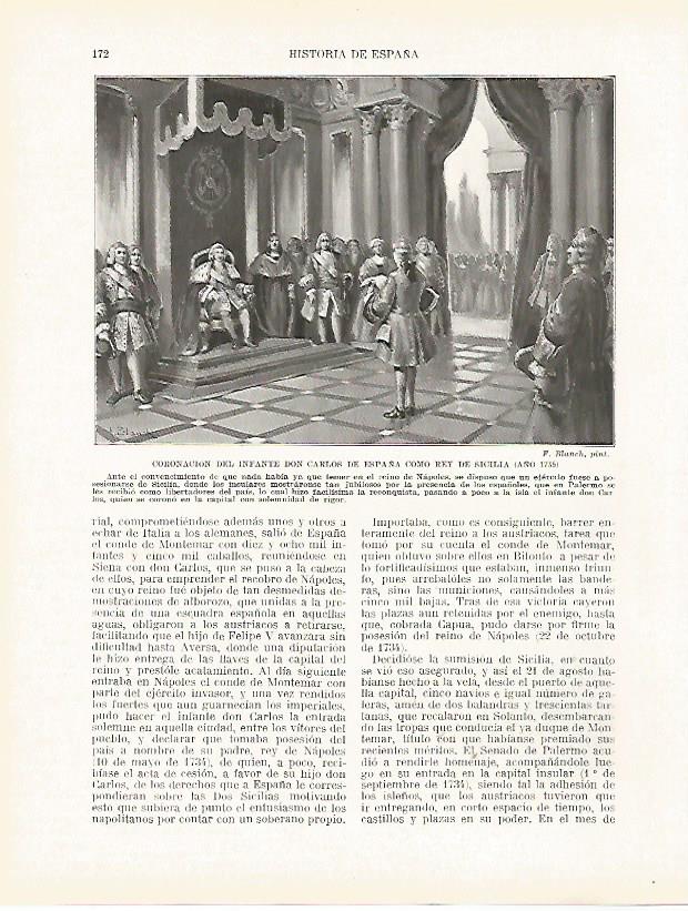 LAMINA 4358: Coronacion de Carlos de España como Rey de Sicilia en 1735