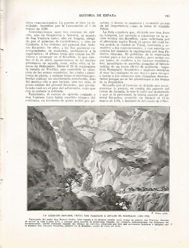 LAMINA 4374: Un ejercito español cruza los Pirineos e invade el Rosellon en 1793