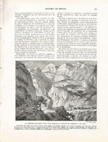 LAMINA 4374: Un ejercito español cruza los Pirineos e invade el Rosellon en 1793
