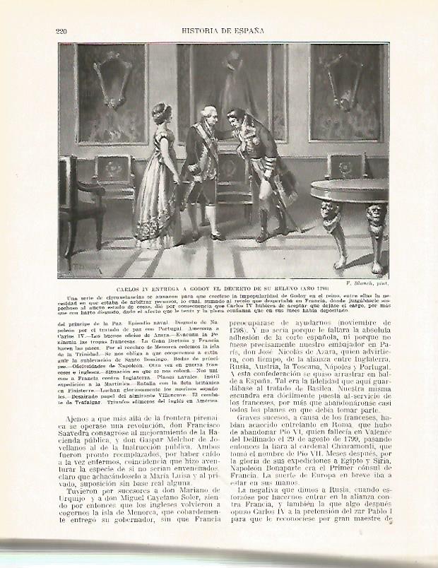 LAMINA 4375: Carlos IV entrega a Godoy el decreto de su relevo en 1798