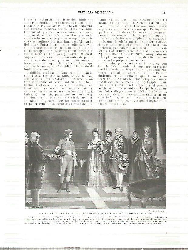 LAMINA 4376: Carlos IV y la Reina recibiendo los presentes enviados por Napoleon en 1800