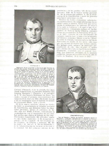 LAMINA 4391: Retratos de Napoleon I y de Jose Bonaparte