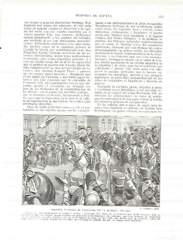 LAMINA 4398: Entrada de Fernando VII en Madrid en 1814