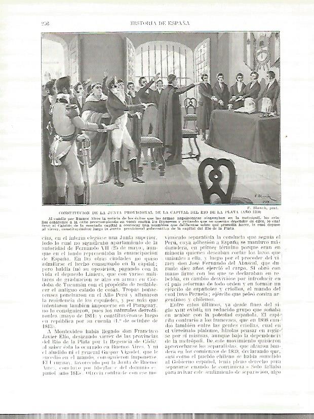LAMINA 4399: Constitucion de la Junta Provisional de la Capital de Rio de la Plata en Argentina en 1810