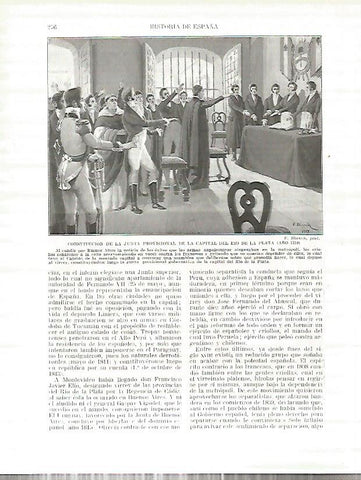 LAMINA 4399: Constitucion de la Junta Provisional de la Capital de Rio de la Plata en Argentina en 1810