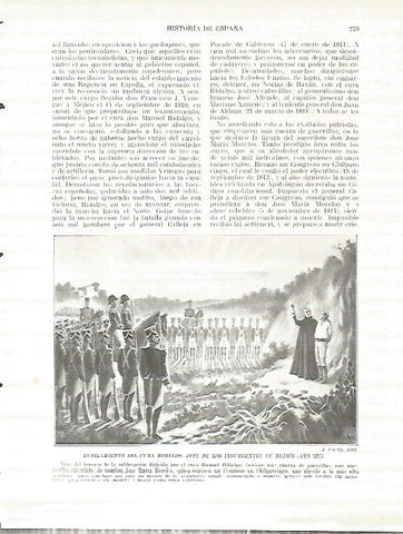 LAMINA 4401: Fusilamiento del cura Morelos jefe de los insurgente de Mexico en 1815