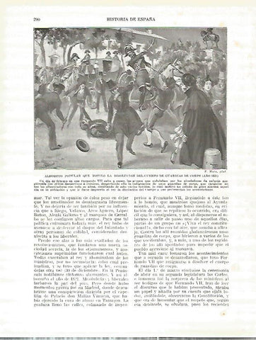 LAMINA 4406: alboroto popular que provoco la disolucion del Cuerpo de Guarda de Corps en 1821