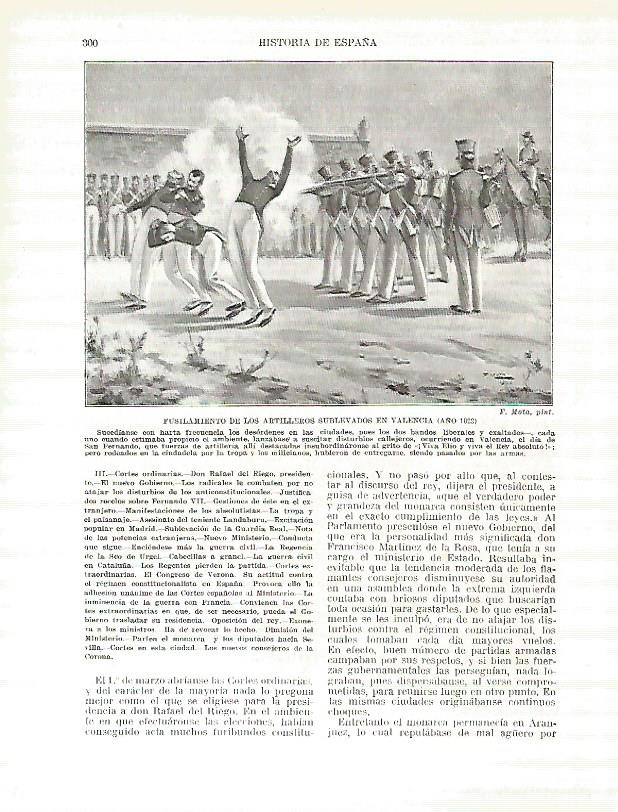 LAMINA 4411: Fusilamiento de los artilleros sublevados en Valencia en 1822