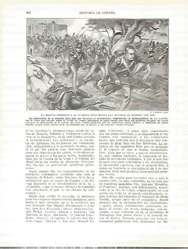 LAMINA 4412: La milicia persigue a la Guardia Real hasta las afueras de Madrid en 1822