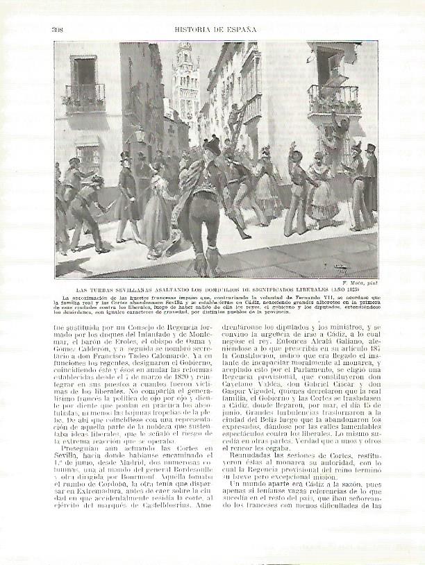 LAMINA 4414: Las turbas sevillanas asaltando domicilios de liberales en 1823