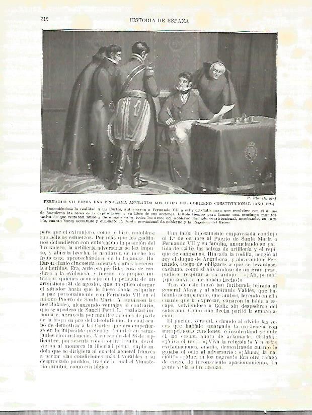 LAMINA 4415: Fernando VII firma una proclama anulando los actos del Gobierno Constitucional en 1823