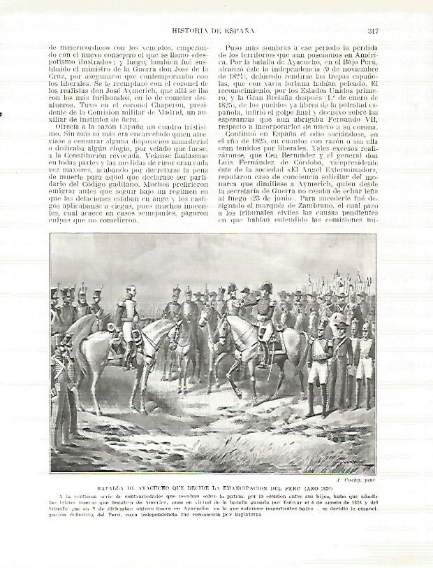 LAMINA 4418: Batalla de Ayacucho en 1824 Peru