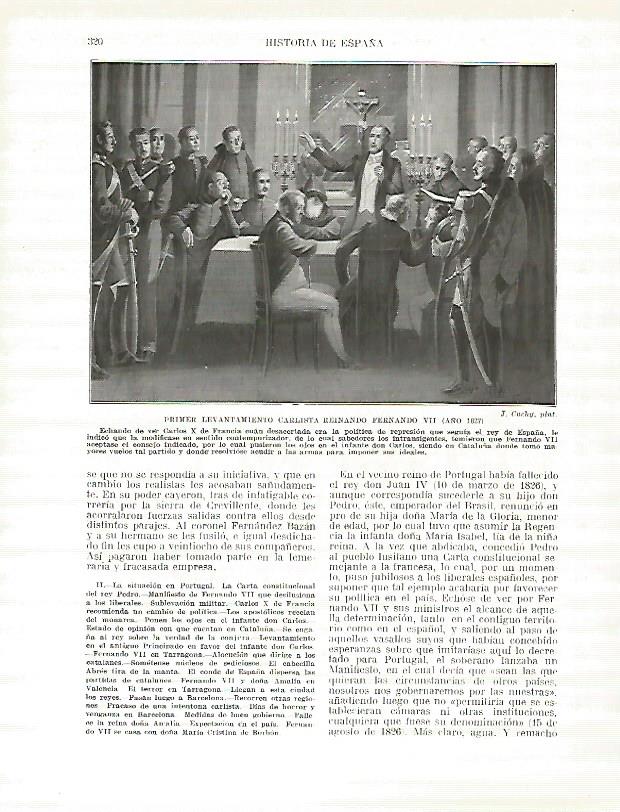 LAMINA 4419: Primer levantamiento carlista reinando Fernando VII en 1827