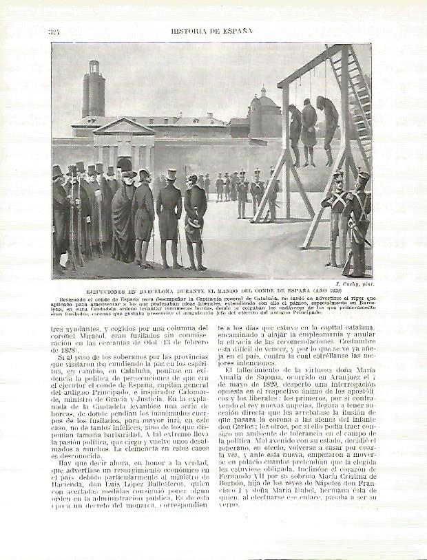 LAMINA 4421: Ejecuciones en Barcelona durante el mando del Conde de España en 1828