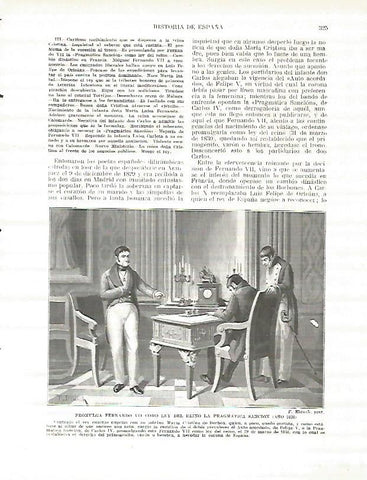 LAMINA 4422: Fernando VII promulga como ley la Pragmatica Sancion en 1830