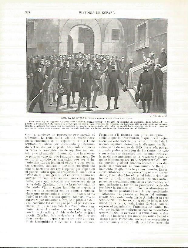 LAMINA 4423: Conato de la sublevacion carlista en Leon en 1833