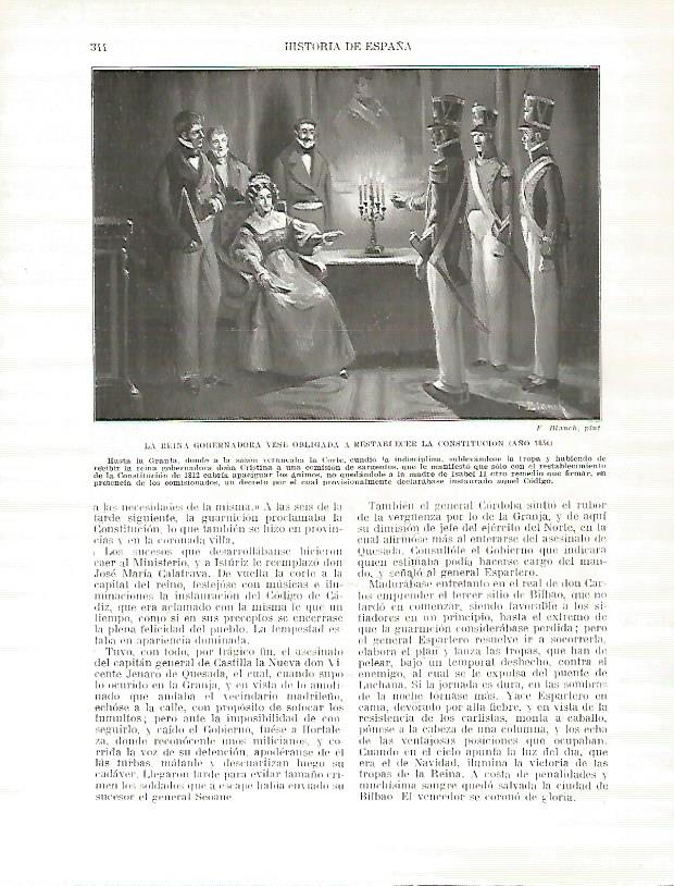 LAMINA 4431: La reina restablece la Constitucion en 1836