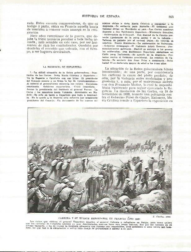 LAMINA 4436: Cabrera y su hueste se refugian en Francia en 1840