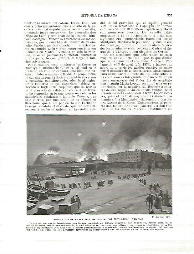 LAMINA 4438: Bombardeo de Barcelona ordenado por Espartero en 1842