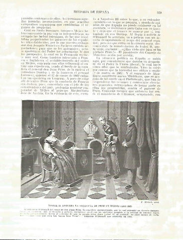 LAMINA 4448: Isabel II aprueba la conducta de Prim en Mexico en 1862