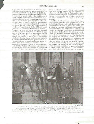 LAMINA 4450: Sublevacion de los sargentos de artilleria en el cuartel de San Gil en 1866