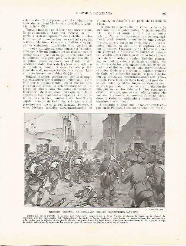 LAMINA 4457: Defensa de Igualada por los voluntarios en 1873