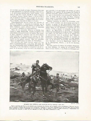 LAMINA 4459: Muerte del General Manuel de la Concha en 1874