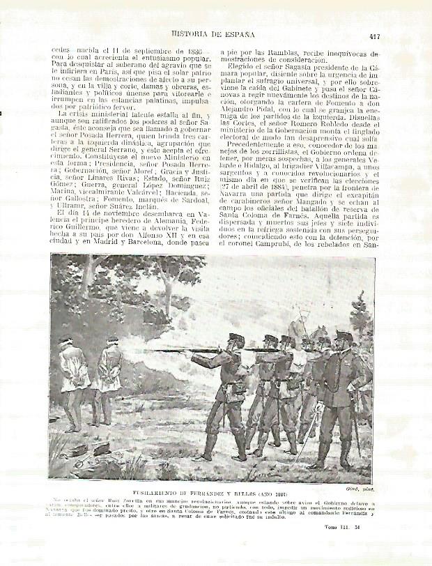LAMINA 4465: Fusilamiento de Ferrandiz y Belles en 1884