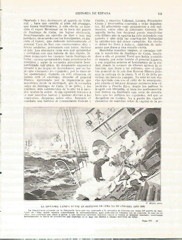 LAMINA 4477: La escuadra de Estados Unidos hunde en Santiago de Cuba la escuadra de Cervera en 1898