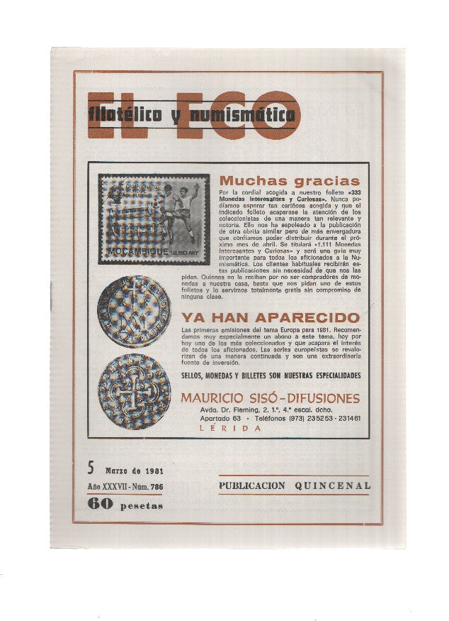 El Eco Filatelico y Numismatico numero 0786: Los Borbones y la Haienda Española
