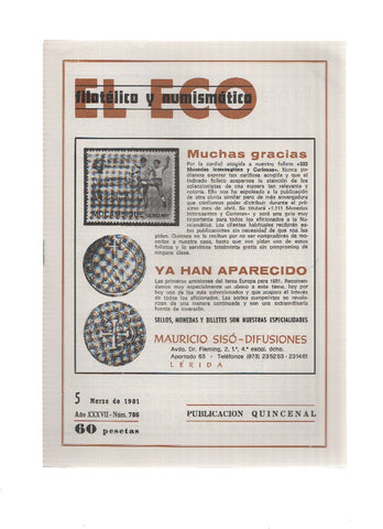 El Eco Filatelico y Numismatico numero 0786: Los Borbones y la Haienda Española
