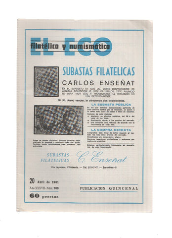 El Eco Filatelico y Numismatico numero 0789: Un programa excesivo: El de la Filatelia Hispanica