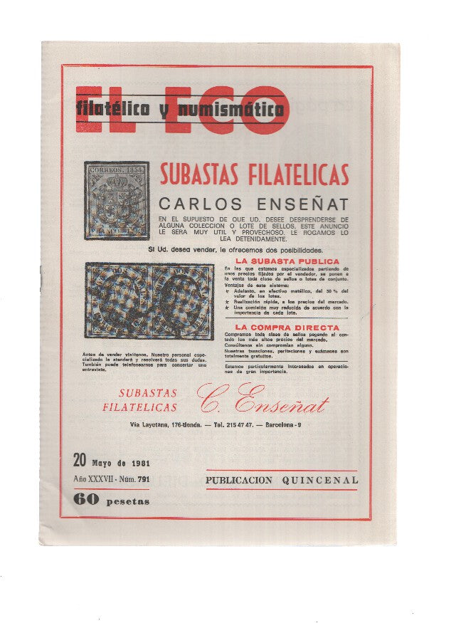 El Eco Filatelico y Numismatico numero 0791: Programa Cultural de EXPO-OCIO 81