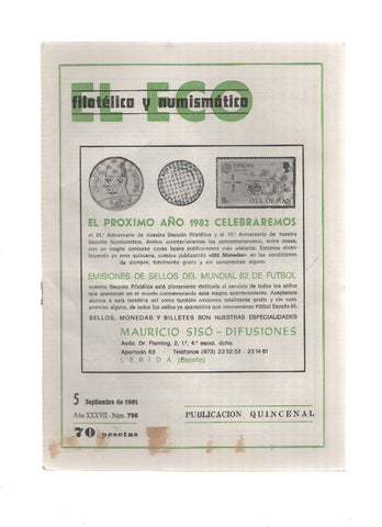 El Eco Filatelico y Numismatico numero 0796: Emisiones de sellos prohibidas