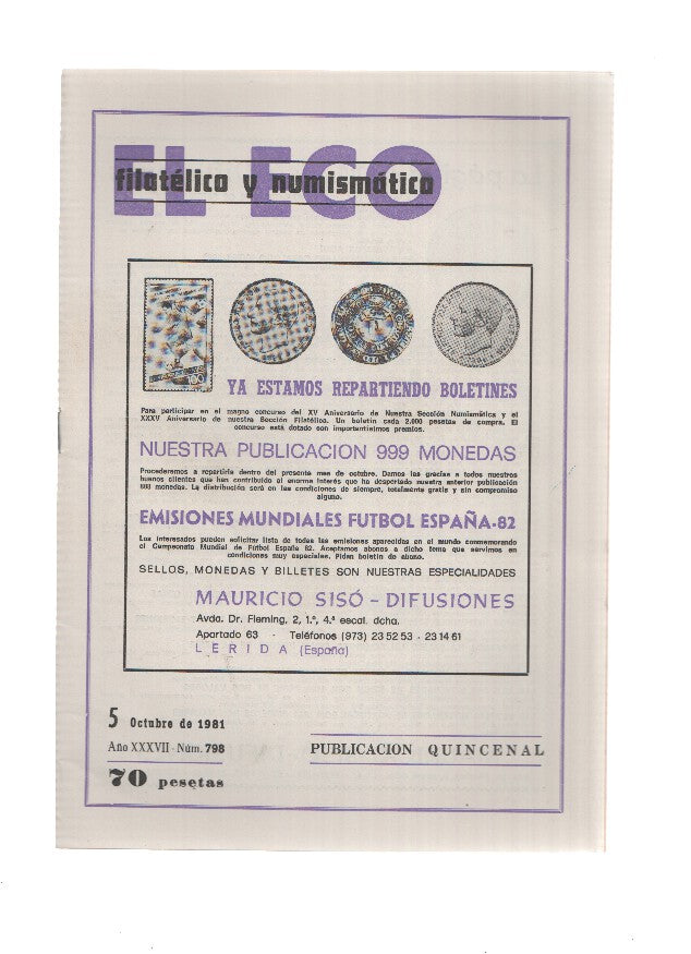 El Eco Filatelico y Numismatico numero 0798: Una laguna en nuestra legislacion