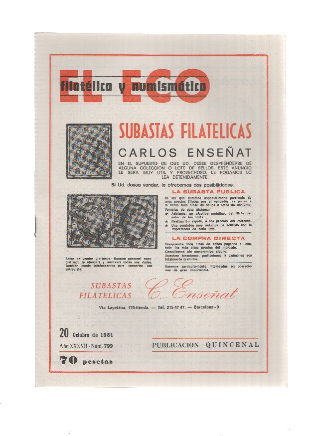 El Eco Filatelico y Numismatico numero 0799: Coleccionar sellos puede aun resultar una buena inversion?