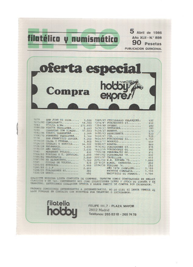 El Eco Filatelico y Numismatico numero 0898: Del IVA y otras cosas