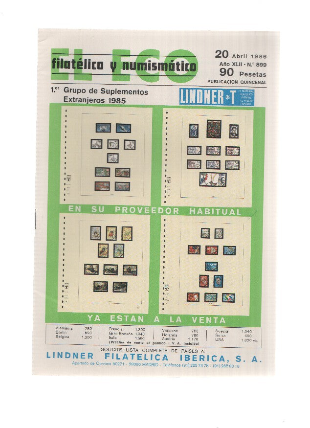 El Eco Filatelico y Numismatico numero 0899: Exposicion Mundobasket 86