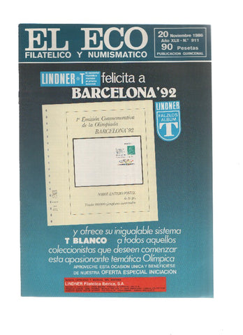 El Eco Filatelico y Numismatico numero 0911: Facetas ponderables del deporte hispano en Mexico 86