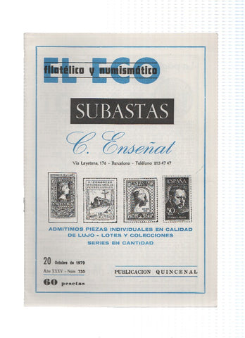 El Eco Filatelico y Numismatico numero 0755: Sello Conmemorativo Barnafil 79