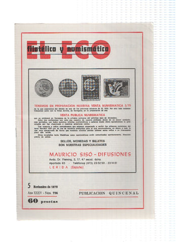 El Eco Filatelico y Numismatico numero 0756: Las nuevas tarifas de Correos