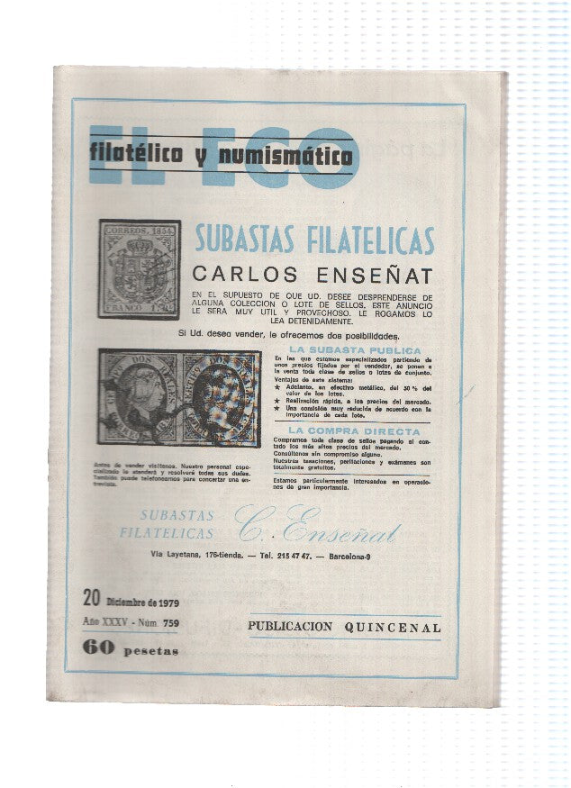 El Eco Filatelico y Numismatico numero 0759: La Imagen de Europa que debemos consagrar