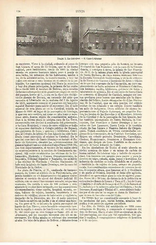 LAMINA ESPASA 11976: Catedral y Casa del Gobierno de Tunja Colombia