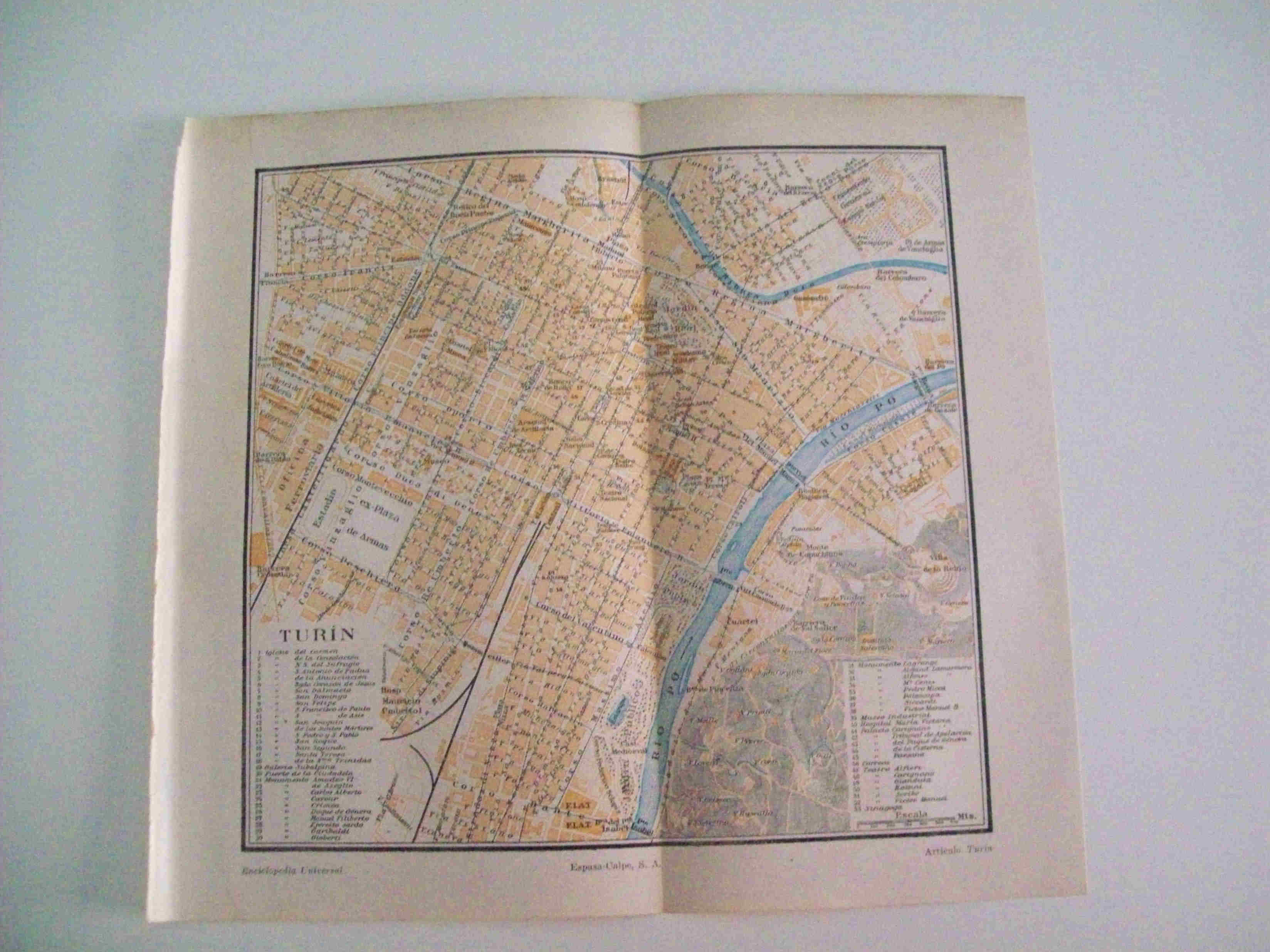 LAMINA ESPASA 11996: Plano de Turin Italia