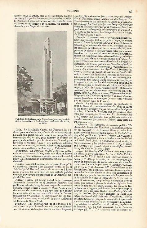 LAMINA ESPASA 12014: Pabellon de turismo en la Exposicion Universal de Paris de 1925