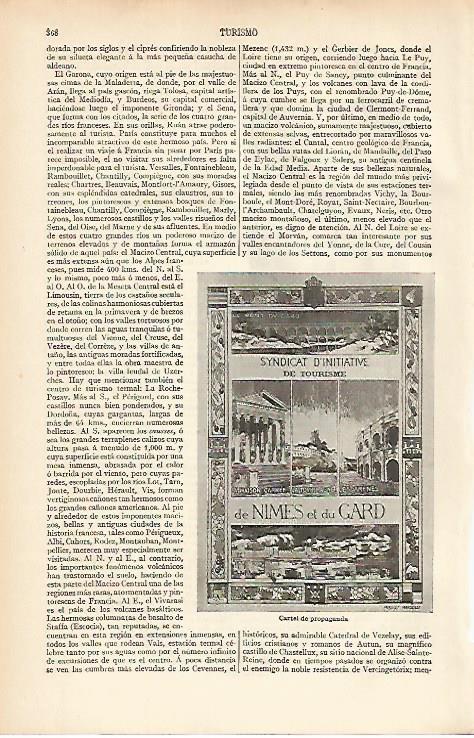 LAMINA ESPASA 12033: Cartel de turismo de Nimes