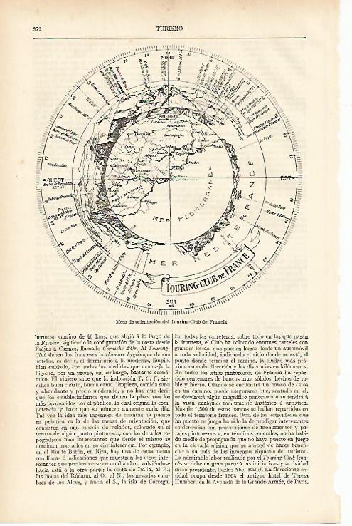 LAMINA ESPASA 12035: Mapa de orientacion del Touring Club de Francia
