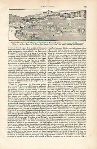 LAMINA ESPASA 12070: Dibujo de la tumba de Tutankhamon por Macpherson