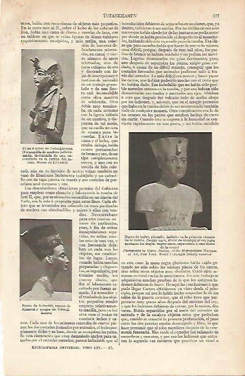 LAMINA ESPASA 12074: Bustos de Tutankhamon y Nefertiti