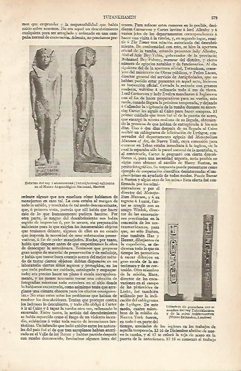 LAMINA ESPASA 12075: Estatua de Tutankhamon
